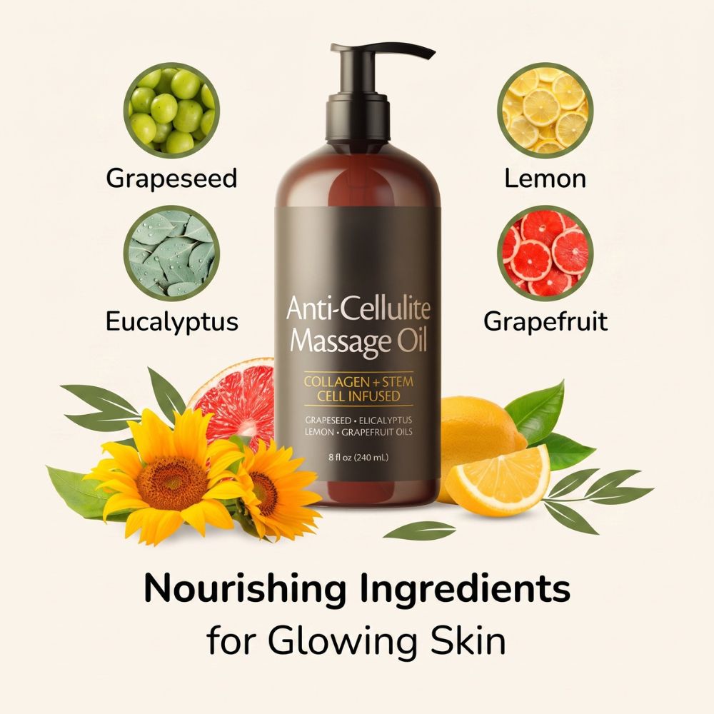 Anti-Cellulite Massage Oil - Firming Oil for Arms, Thighs & Legs